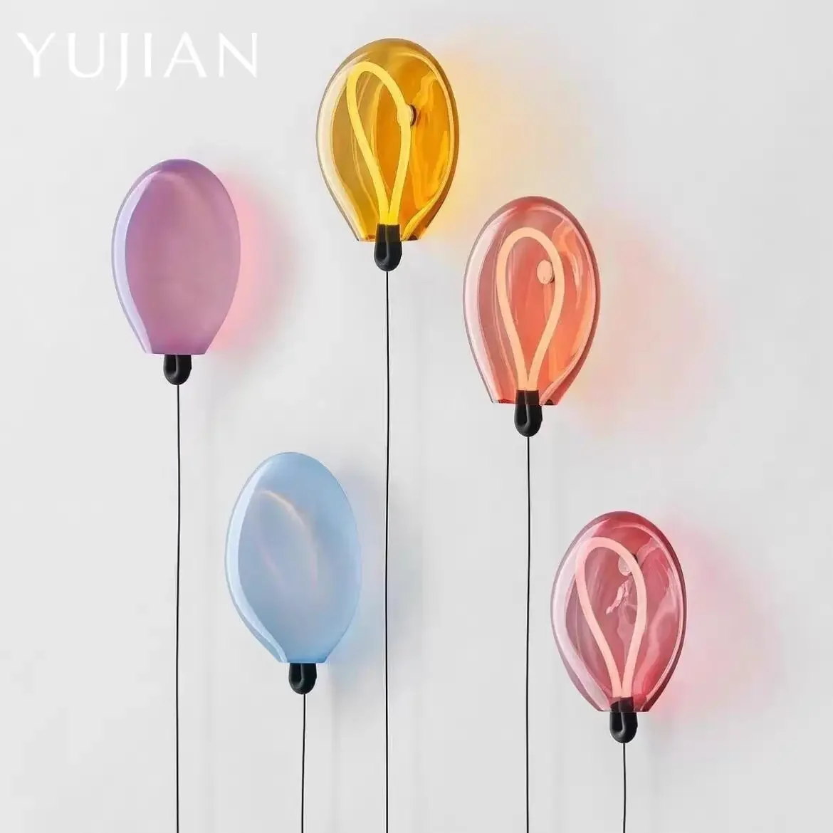 Led Balloon Light - Lampe murale LED en verre coloré,