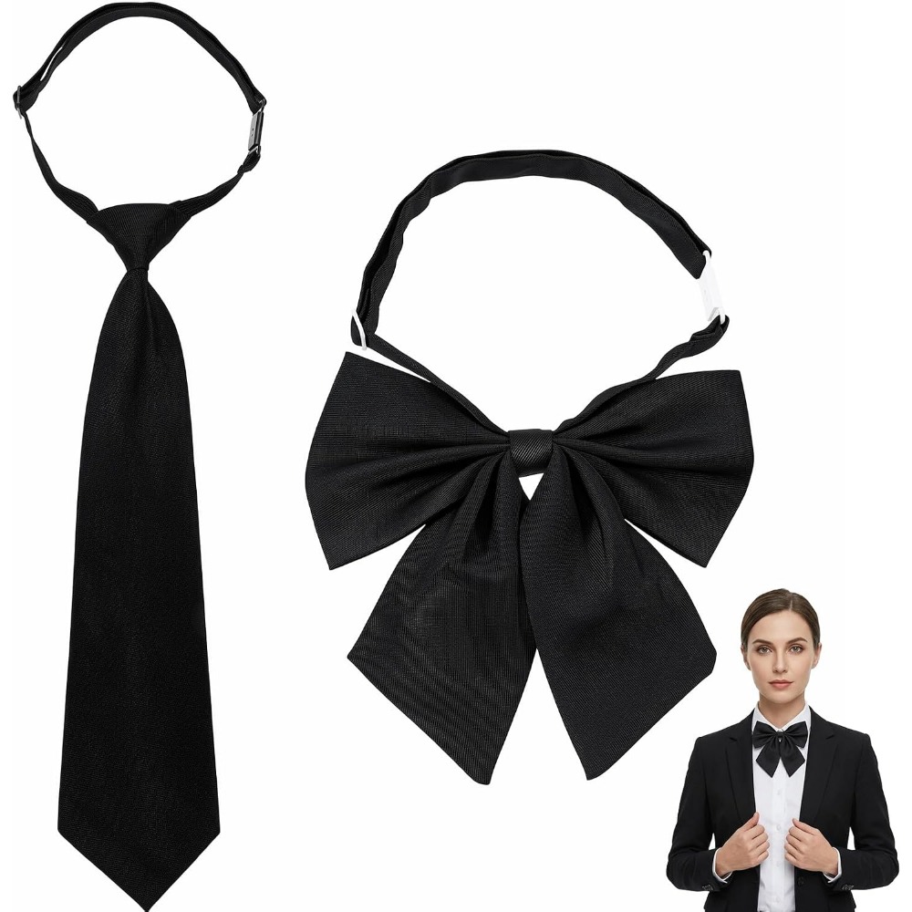 Event & Party Supply - Noeuds papillon noirs pour femmes, grands,