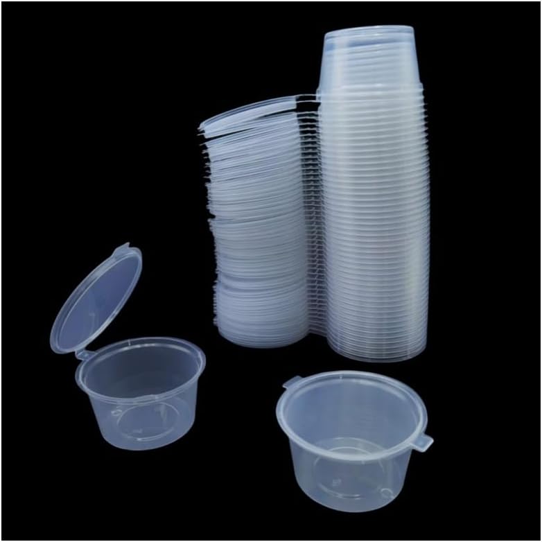 Plastic Cup 50Pcs - Gobelets à sauce en plastique transparent